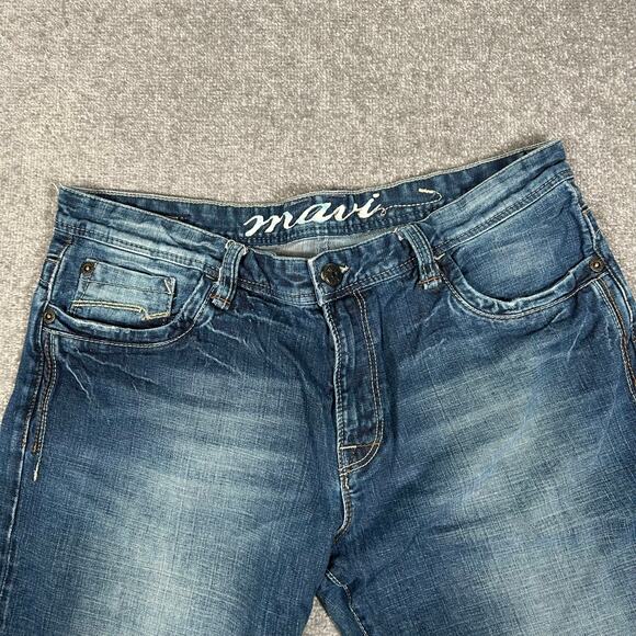 Mavi Matt Y2K Relaxed Wide Leg Baggy Size 38x30 Medium Wash Denim Jeans - Picture 6 of 11